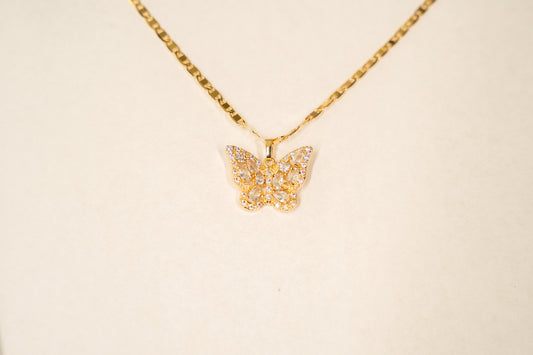 Butterfly Necklace High Quality 18k laminated gold Gucci Chain.