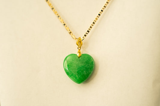 Green Aventurine Heart Necklace Gucci Chain