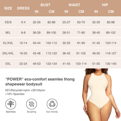 Seamless Outer Crew Thong Bodysuit