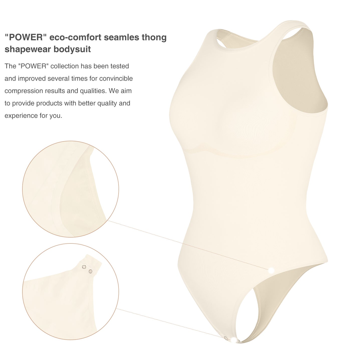 Seamless Outer Crew Thong Bodysuit