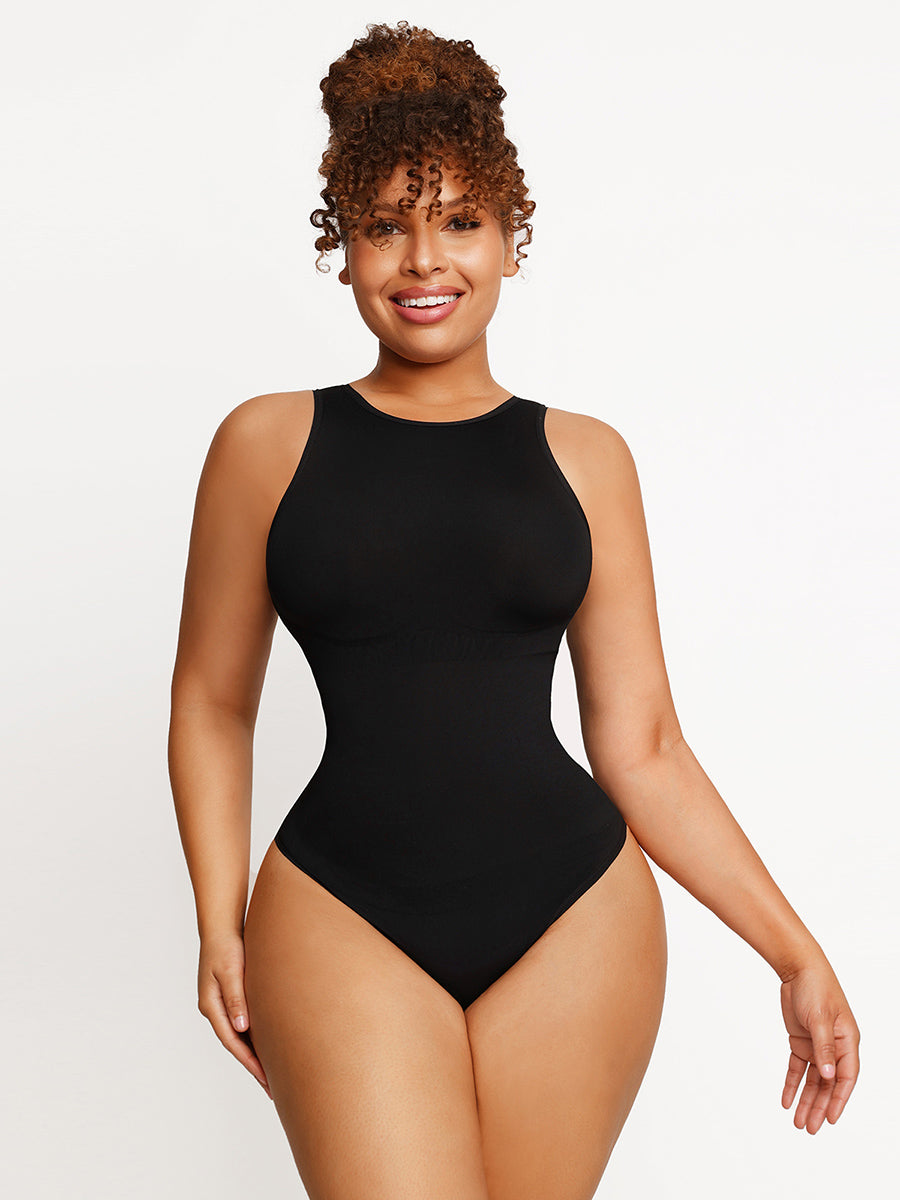 Seamless Outer Crew Thong Bodysuit