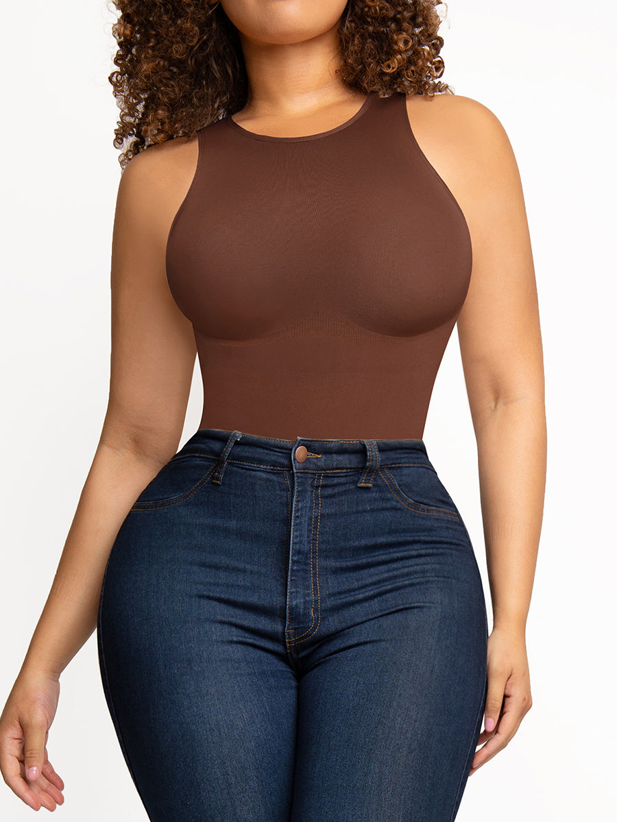 Seamless Outer Crew Thong Bodysuit